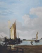 Arnold after Willem van der Veldt, colour mezzotint, The Harbour, signed in pencil, 32 x 26cm