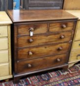 A George III mahogany two part chest, width 101cm, depth 51cm, height 106cm