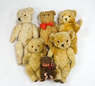 Six 1950's/60's Bears including Deans Bear