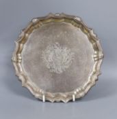 A George II silver waiter, with shell border, Richard Abercrombie, London, 1745, 19cm, 9oz.