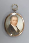 A 19th century portrait miniature of a gentleman