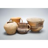 Four Chinese Neolithic pottery vessels, 11cm