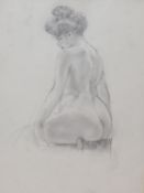 Attributed to Christopher Wood (1901-30), pencil drawing, 'Nude seated, with hair up', unsigned,