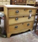 A late Victorian satin walnut chest of drawers, width 86cm, depth 40cm, height 79cm