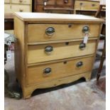 A late Victorian satin walnut chest of drawers, width 86cm, depth 40cm, height 79cm