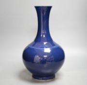 A large Chinese powder blue vase, 39cm