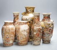 Two pairs of Satsuma vases, tallest 26cm, and two other similar vases