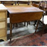 A Regency banded mahogany Pembroke table, width 86cm, depth 53cm, height 75cm