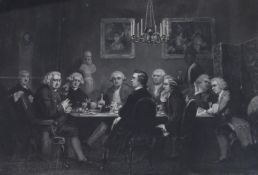 George Thompson after James Doyle, engraving, 'A Literary Party at Sir Joshua Reynolds' 1851,