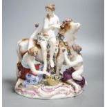 Continental porcelain group in Meissen style - Europa and the Bull, 25cm