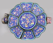 A Canton enamel hors d’oevres set,14cm, and two other items