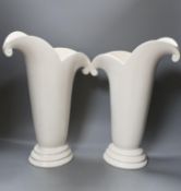 A large pair of Art Deco pottery vases, 41cm