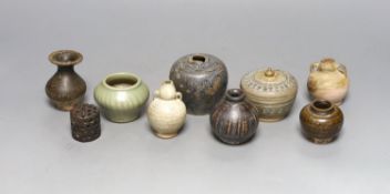A group of eight Chinese and South Asian jars and jarlets, 14th-16th century