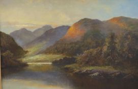 Henry Cooper (fl.1910-1935), oil on canvas, Loch scene, signed, 49 x 74cm