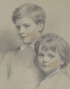 Eden Upton Eddis (1812-1901), pastel, Portrait of two children, signed and dated 1888, 52 x 43cm