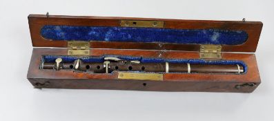 A Keith Prowse flute, 30cm, in original mahogany case