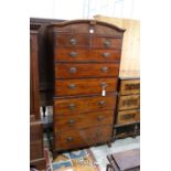 A George IV mahogany chest on chest, width 94cm, depth 55cm, height 184cm