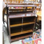 A small Regency style mahogany open bookcase, length70cm, depth 24cm, height 98cm