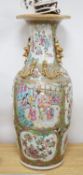 A large Canton famille rose lamp vase, 63cm