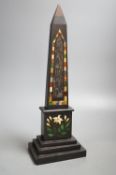 A pietra dura obelisk (a.f.) 40cm