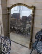 A Victorian large giltwood and gesso overmantel mirror, width 154cm, height 190cm
