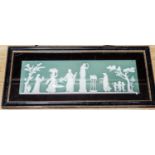 A Wedgwood jasperware plaque, framed. 15x48cm excl. frame