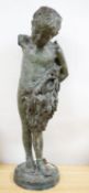 Margaret Wrightson, large bronze-finished statuette, 84cm