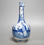 19th century Chinese blue and white bottle vase, 27cm