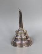 A George III silver wine funnel, Henry Chawner, London, 1795, 15cm, 101 grams,with muslin ring.