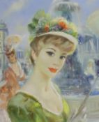 John Strevens (1902-1990), oil on canvas, 'A la Place de la Concorde', signed with Stacy Marks label