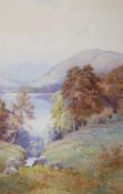 Elliott Henry Marten (fl.1886-1910), watercolour, A Glimpse of Ullswater, signed, 51 x 33cm