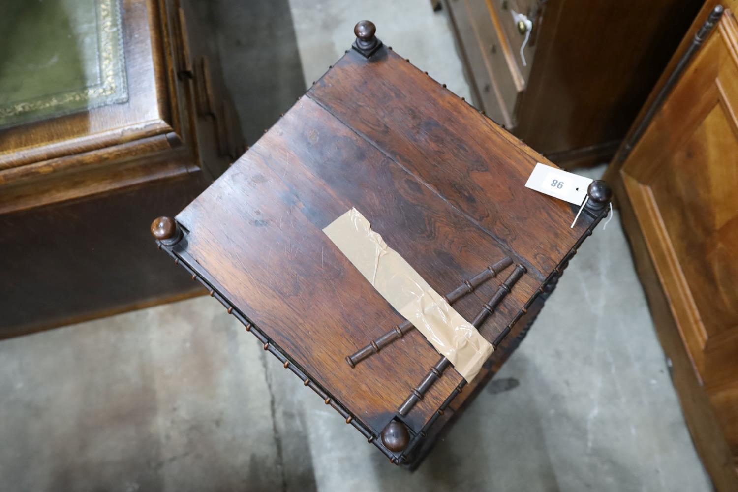 A Regency rosewood three tier whatnot, width 39cm, depth 39cm, height 89cm - Image 2 of 2