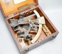 Cary, London, a 19th century brass sextant, in original case
