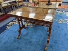 A late Regency rectangular rosewood galleried centre table, width 84cm, depth 52cm, height 74cm