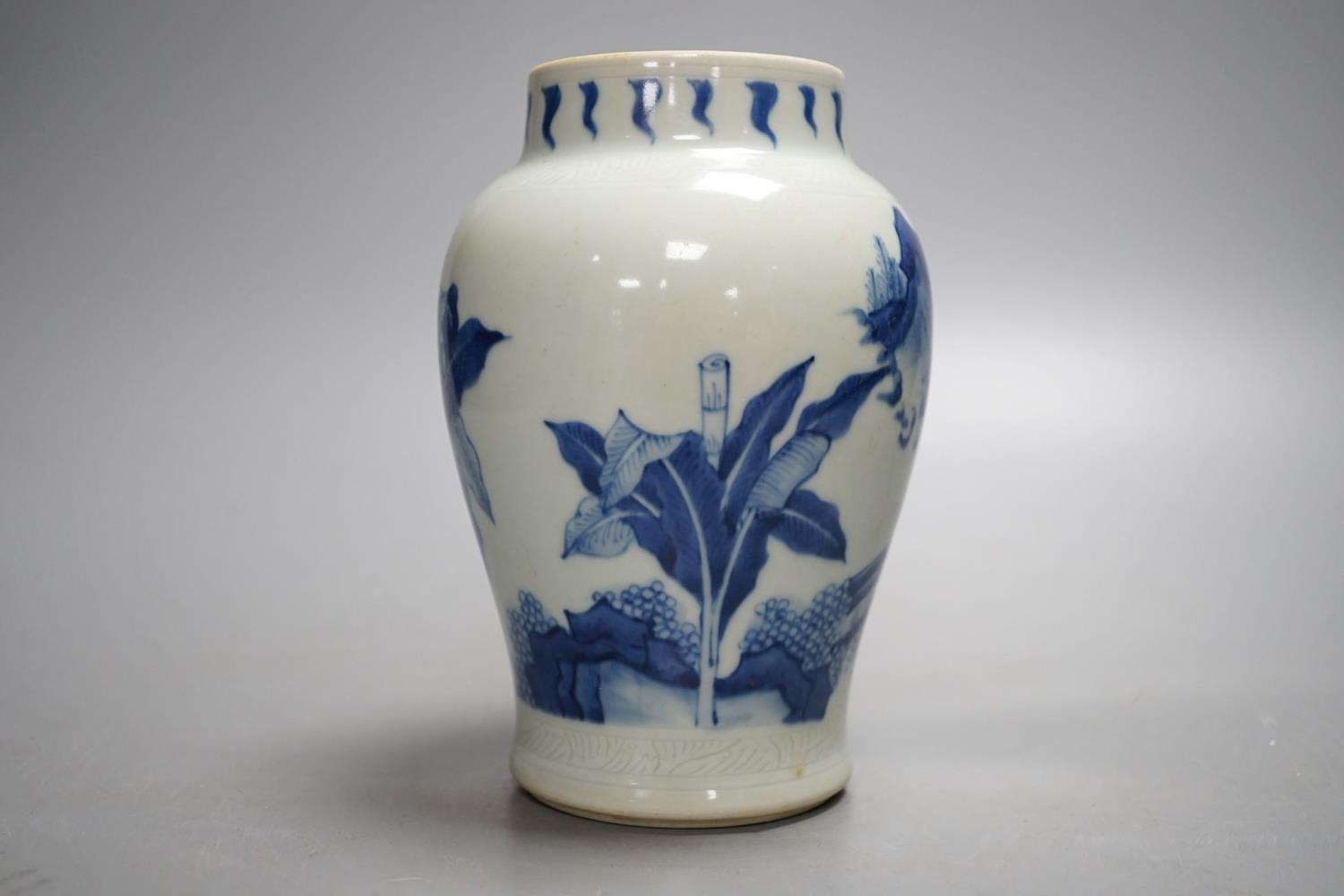 A 19th century Chinese blue and white vase, 16cm - Image 4 of 5