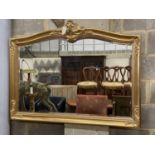 A Victorian style gilt framed overmantel mirror, width 128cm, height 98cm