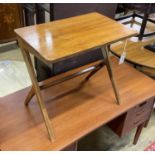 A Bendt Ruda scissor leg rectangular side table, depth 54cm, depth 35cm, height 61cm