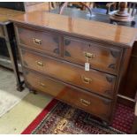An Edwardian walnut chest of drawers, stamped Maple & Co., width 107cm, depth 36cm, height 86cm