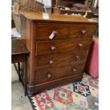 A Victorian mahogany chest of drawers, width 103cm, depth 46cm, height 110cm