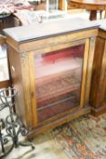 Two similar Victorian walnut and marquetry pier cabinets, the largest 76.5 cm wide, 29 cm deep,