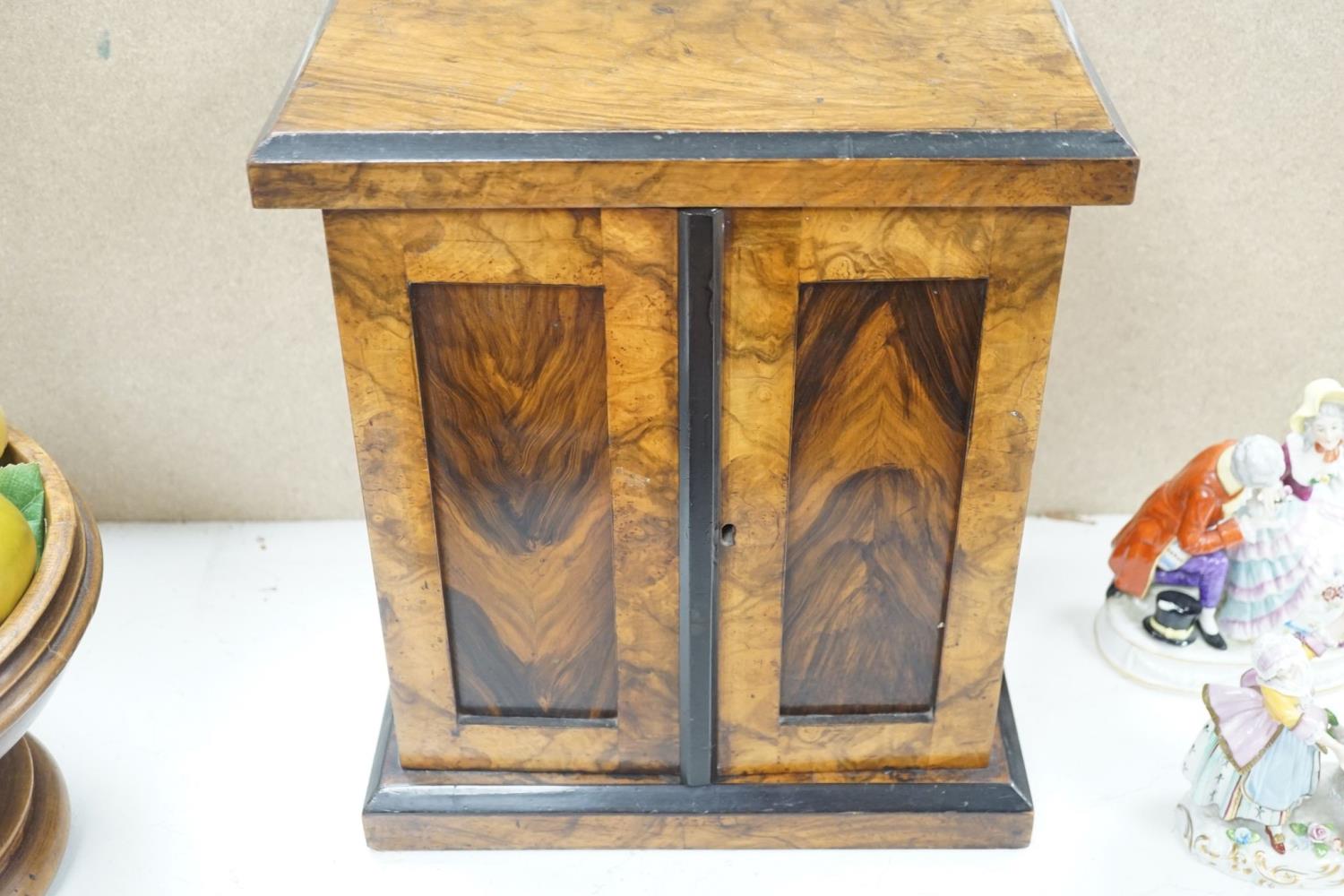 A Victorian walnut collector’s cabinet of drawers and adjustable book trough made out of ‘mahogany - Image 4 of 7