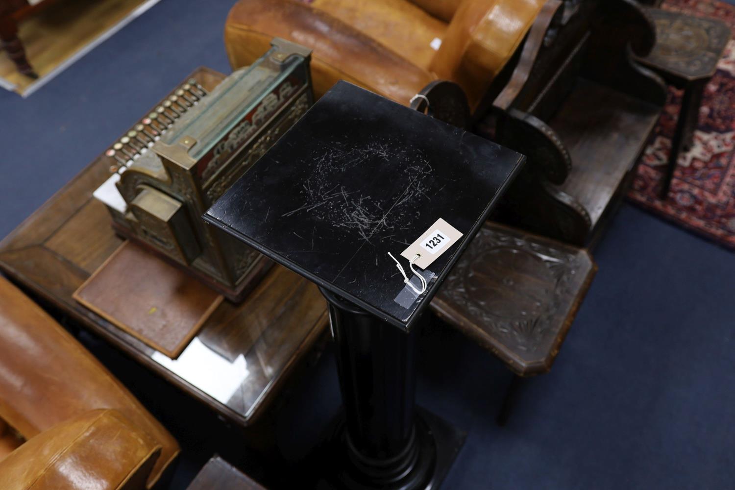 A late Victorian ebonised pedestal, height 110cm - Image 2 of 2