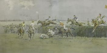 Charlie Johnson Payne (1884-1967) (“Snaffles”), colour print, 'The Grand National - The Canal Turn,