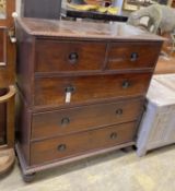 A 19th century Anglo-Indian padouk two-part chest, width 112cm, depth 49cm, height 121cm