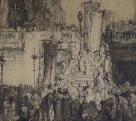 Frank Brangwyn (1867-1956), etching, St. Peter's of the Exchange, Genoa, signed in pencil, 23 x