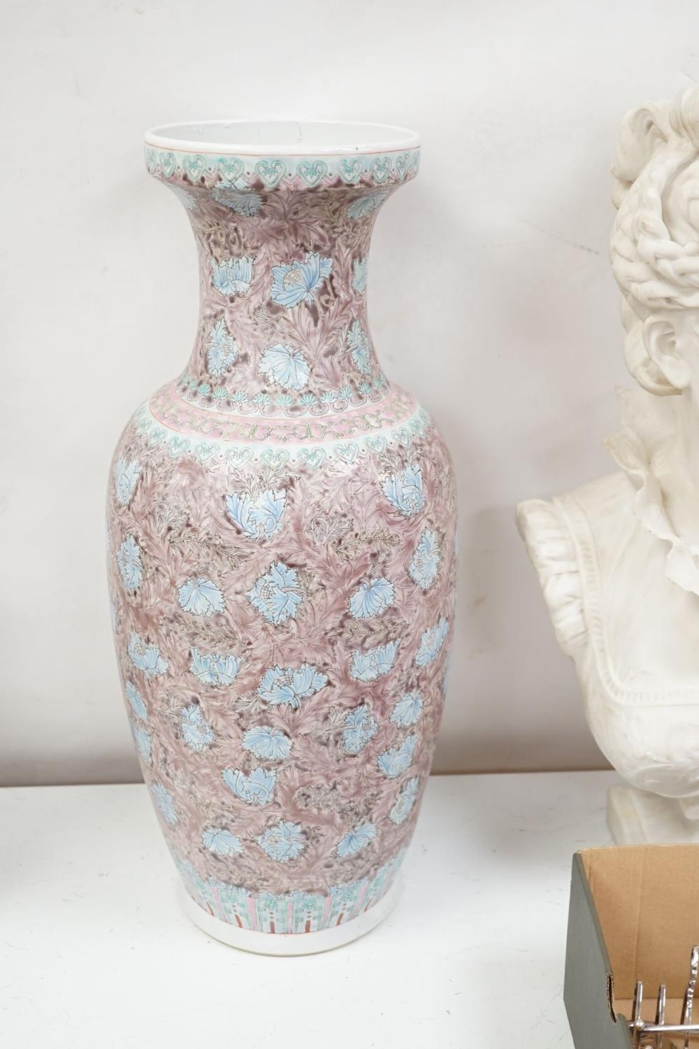 A large Chinese enamelled porcelain vase, 62cm - Image 2 of 5