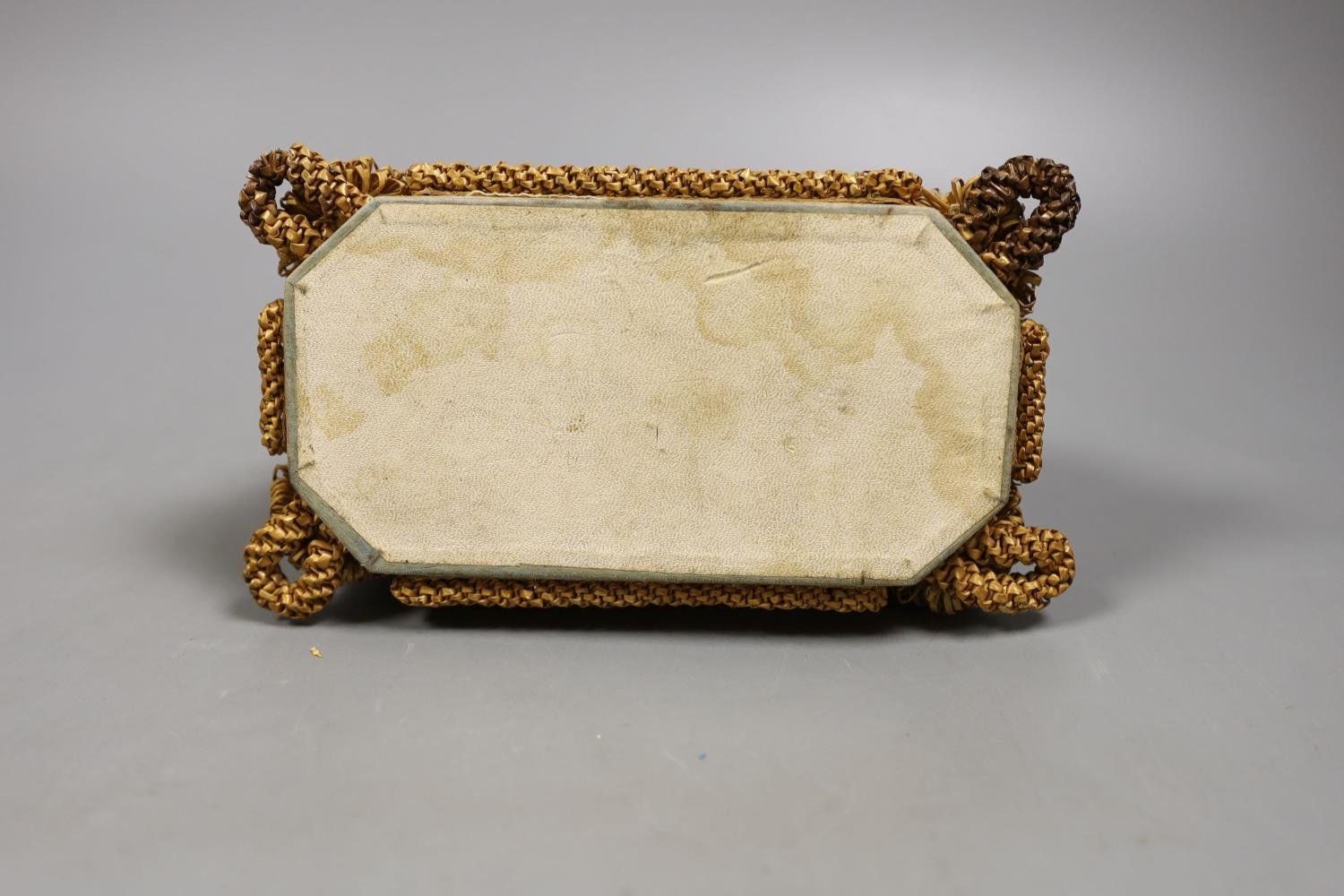 A small 19th century straw work casket.17cms wide x 9cms high. - Image 4 of 5