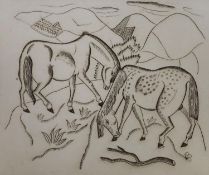 David Jones (1895-1974), line engraving, The Lancers, 12.5 x 15cm. unframed.