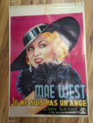 2 reproduction film posters ‘Imperiale Rouge’ (Scarlett empress) and ‘Je Ne Suis Pas un Ange’ (I’m