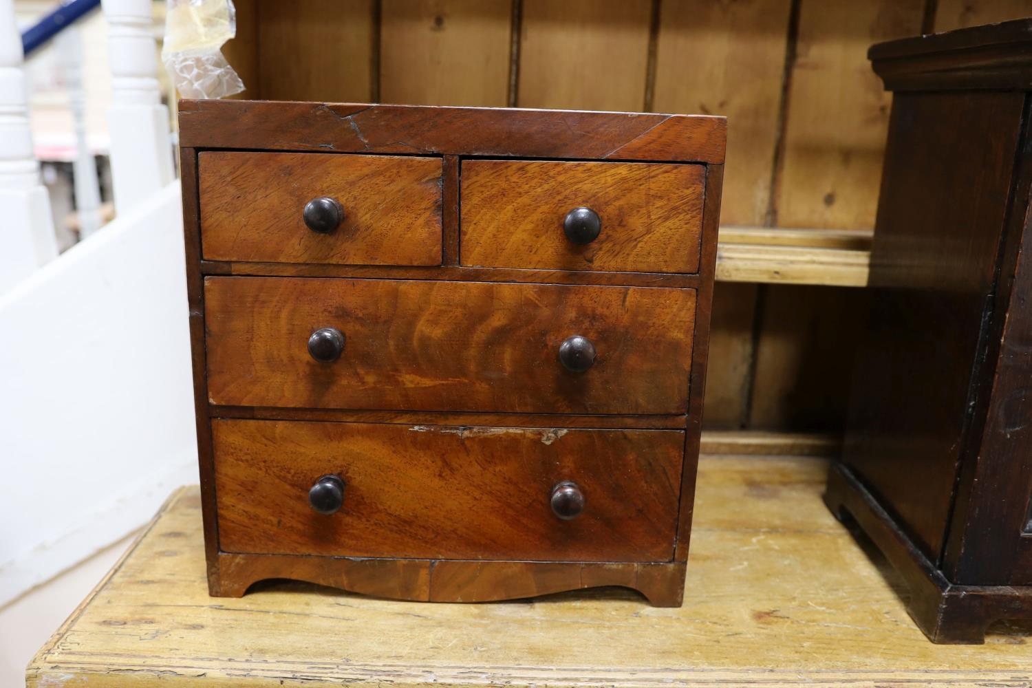 A Victorian mahogany miniature chest, width 32cm, depth 16cm, height 32cm - Image 2 of 2